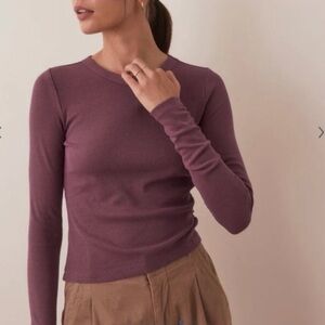 Marine Layer Women's Lexi Rib Sun-in Crop Long Sleeve Top
